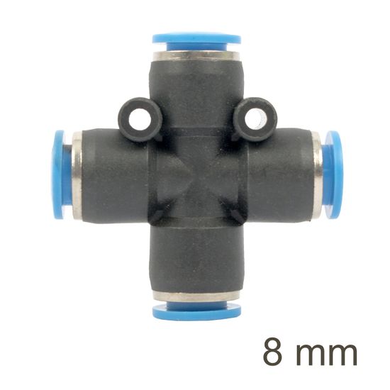 AIRCRAFT Pu Hose Fitting 4 Way Connector 8mm